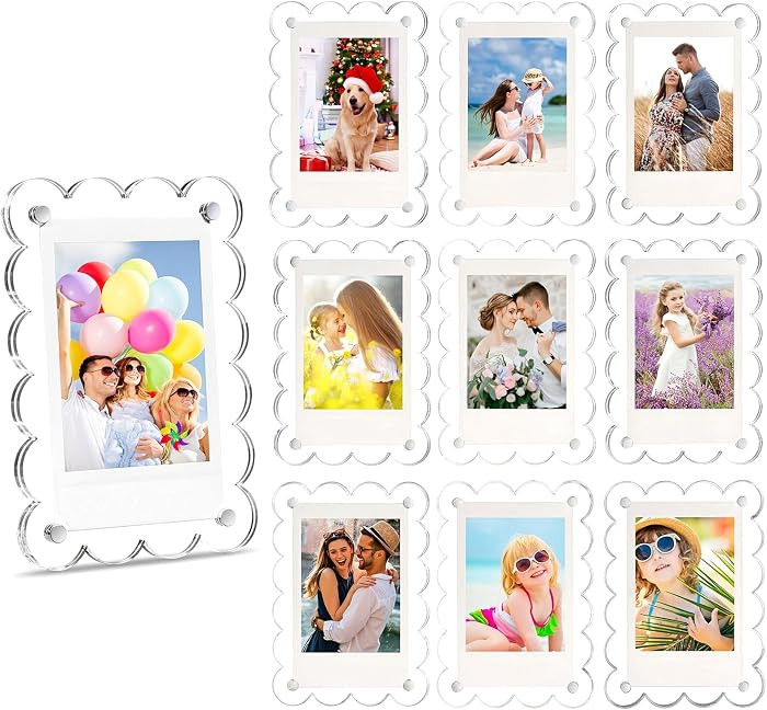 10 Pack Acrylic Fridge Magnetic Frame for Polaroid, 2.36x3.54 In Mini Picture Frames Clear for Fu... | Amazon (US)