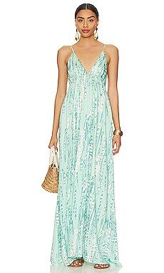 Tiare Hawaii Gracie Maxi Dress Naturals in Teal Stone Tie Dye from Revolve.com | Revolve Clothing (Global)