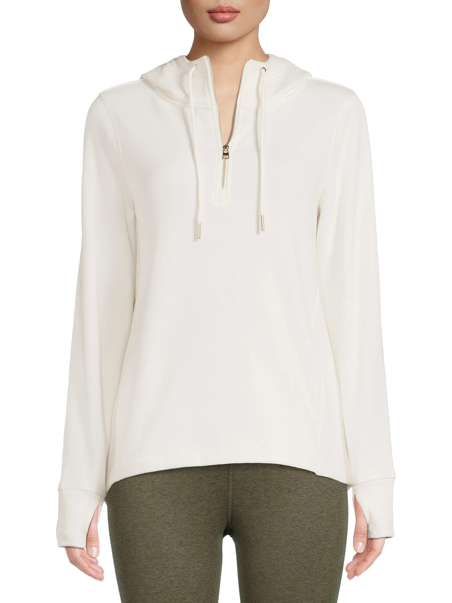 Avia Women's Mink Back Quarter Zip Hoodie With Thumbholes - Walmart.com | Walmart (US)