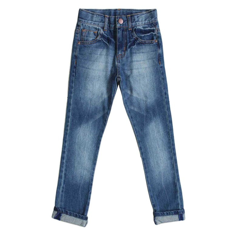 Bienzoe Boy's Cotton Adjustable Waist Slim Denim Pants Blue Jeans 8 | Walmart (US)
