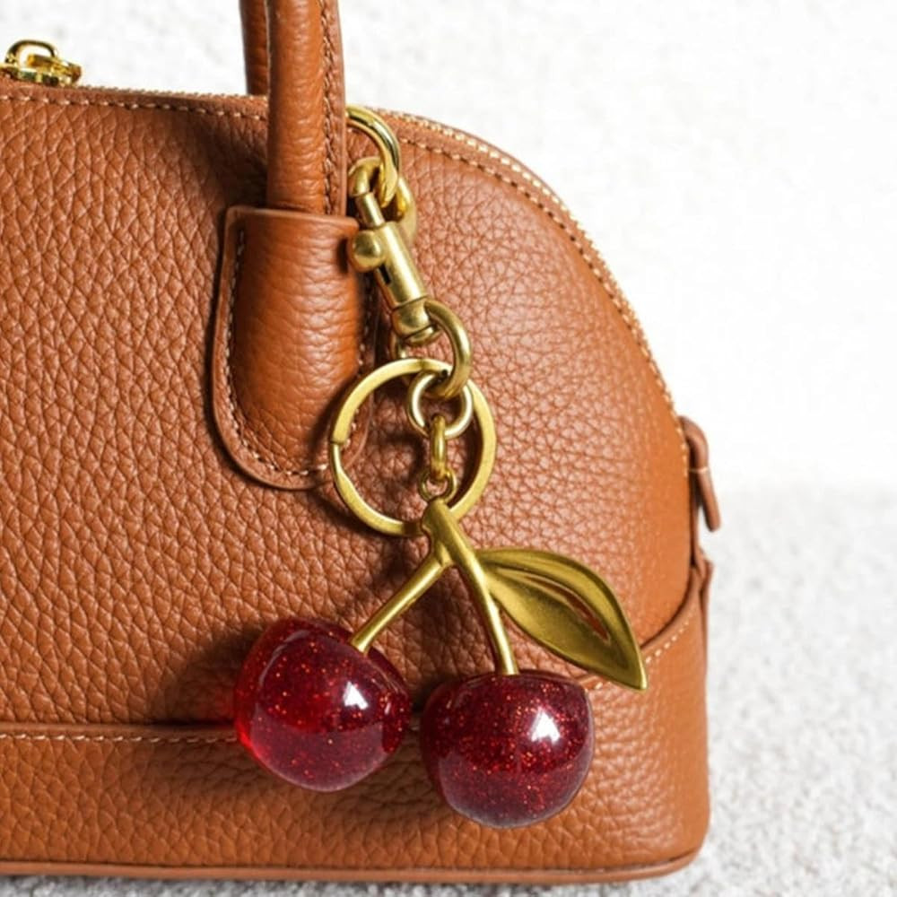 Cherry Charm Handbag Pendant Keychain for Women's Exquisite Internet-famous Crystal Cherry Bag Ac... | Amazon (US)