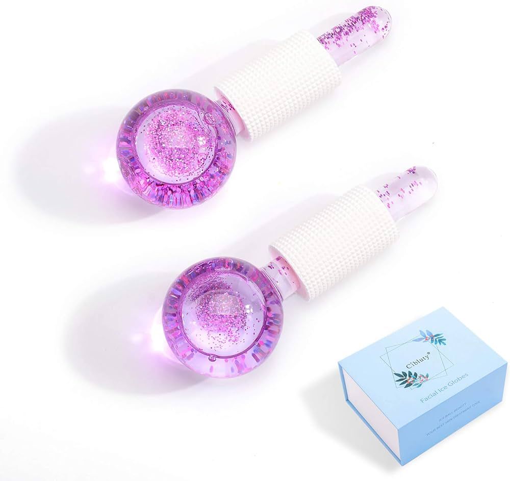 CIBLUTY ICE Beauty Balls for Facial, 2PCS Purple Facial Roller for Cold Facial Massage Face Rolle... | Amazon (US)