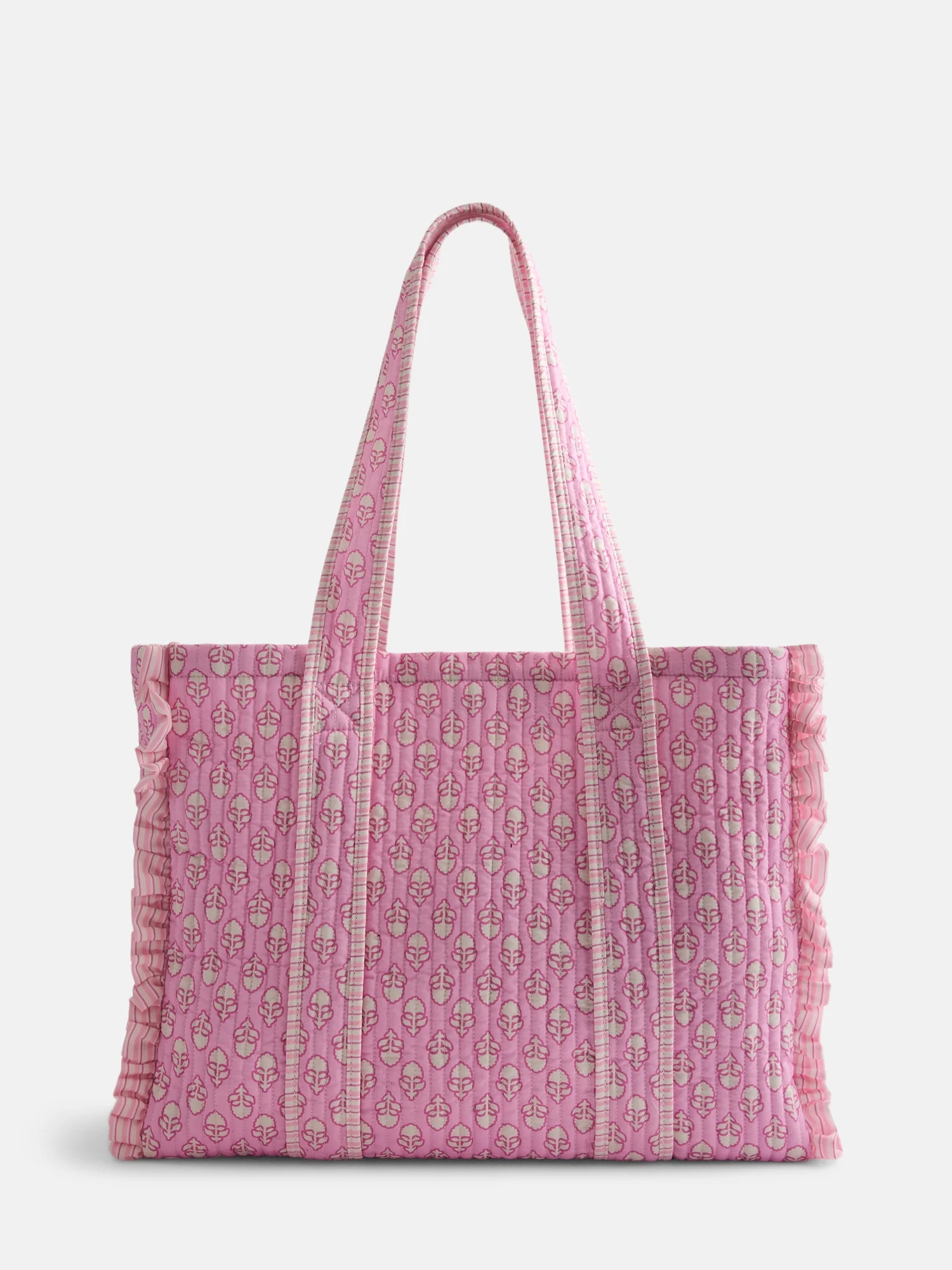 No Boundaries Quilted Tote Bag, Women's, Pink Floral - Walmart.com | Walmart (US)