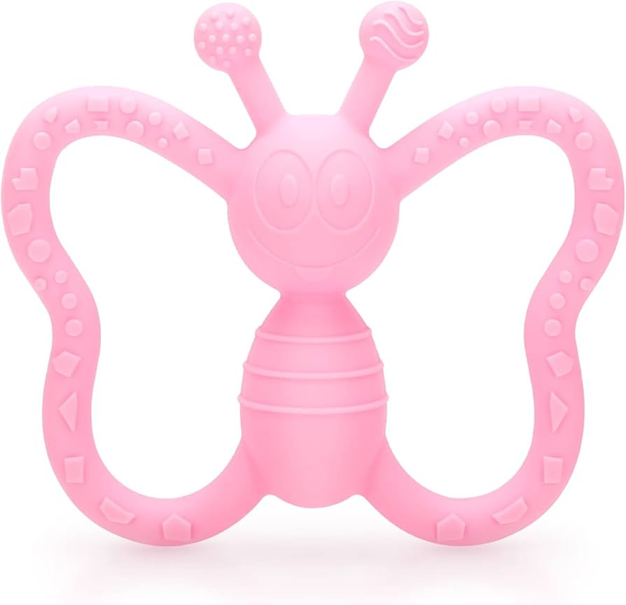 Baby Teething Toys, Butterfly Design Teether Pain Relief Toy for Newborn Babies, Freezer Safe Neu... | Amazon (US)