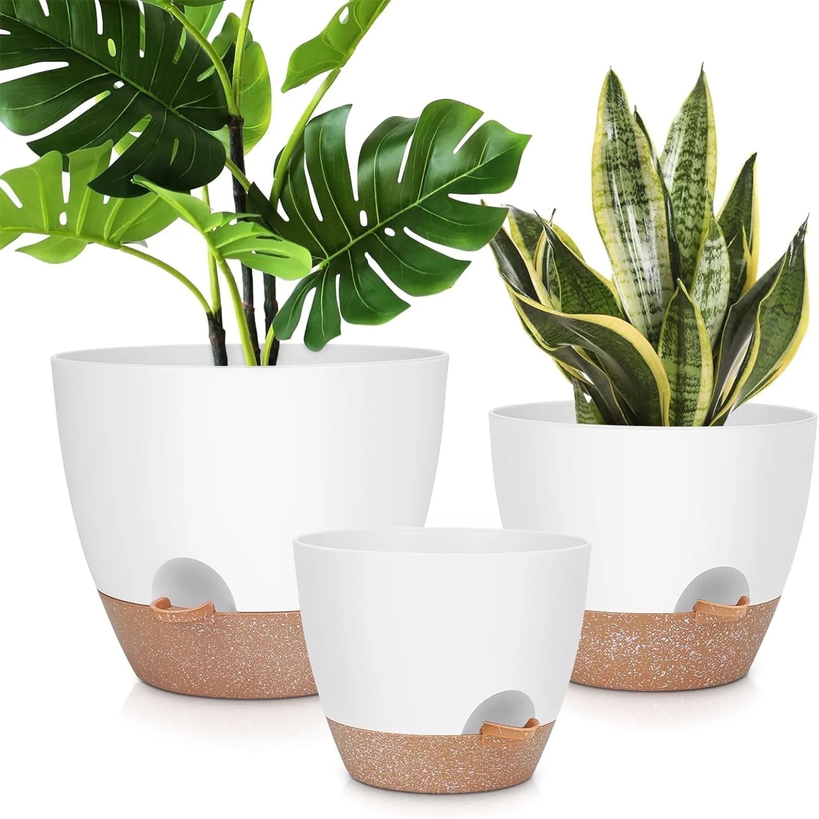 West Bay 12" 10" 9" Large Self Watering Plant Pots, 3 Pack Flower Pots Planters with Multi Mesh D... | Walmart (US)