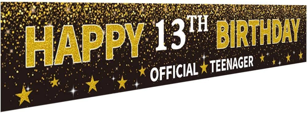 Ushinemi Happy 13th Birthday Banner, Official Teenager Banner, 13 Year Old Birthday Party Decoration | Amazon (US)