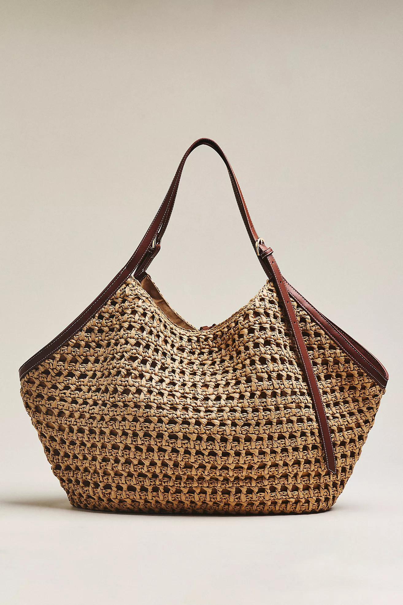 Celandine Oversized Raffia Winged Hobo Bag | Anthropologie (US)