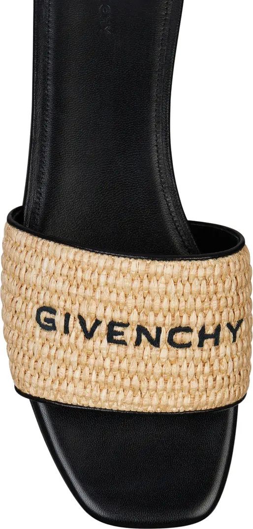Logo Raffia Flat Slide Sandal (Women) | Nordstrom