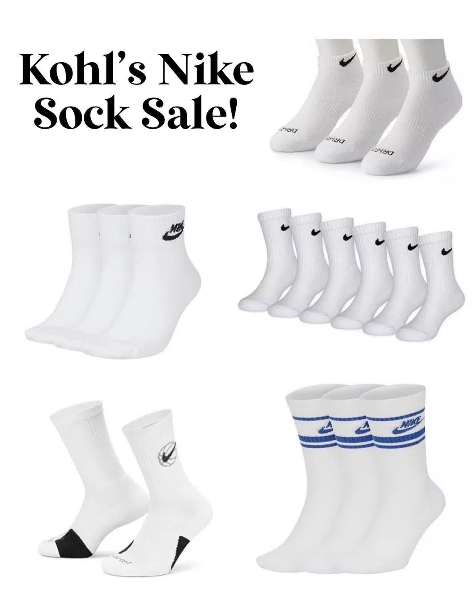 Kohl’s has a huge Nike Sock sale today!!! This is rare that so many styles are on sale 🧦 These continue to be THE sock with teens and tweens, and they make excellent gifts!! 🎁 

And, FREE SHIPPING on ALL purchases today!!!

#LTKSaleAlert #LTKActive #LTKootd