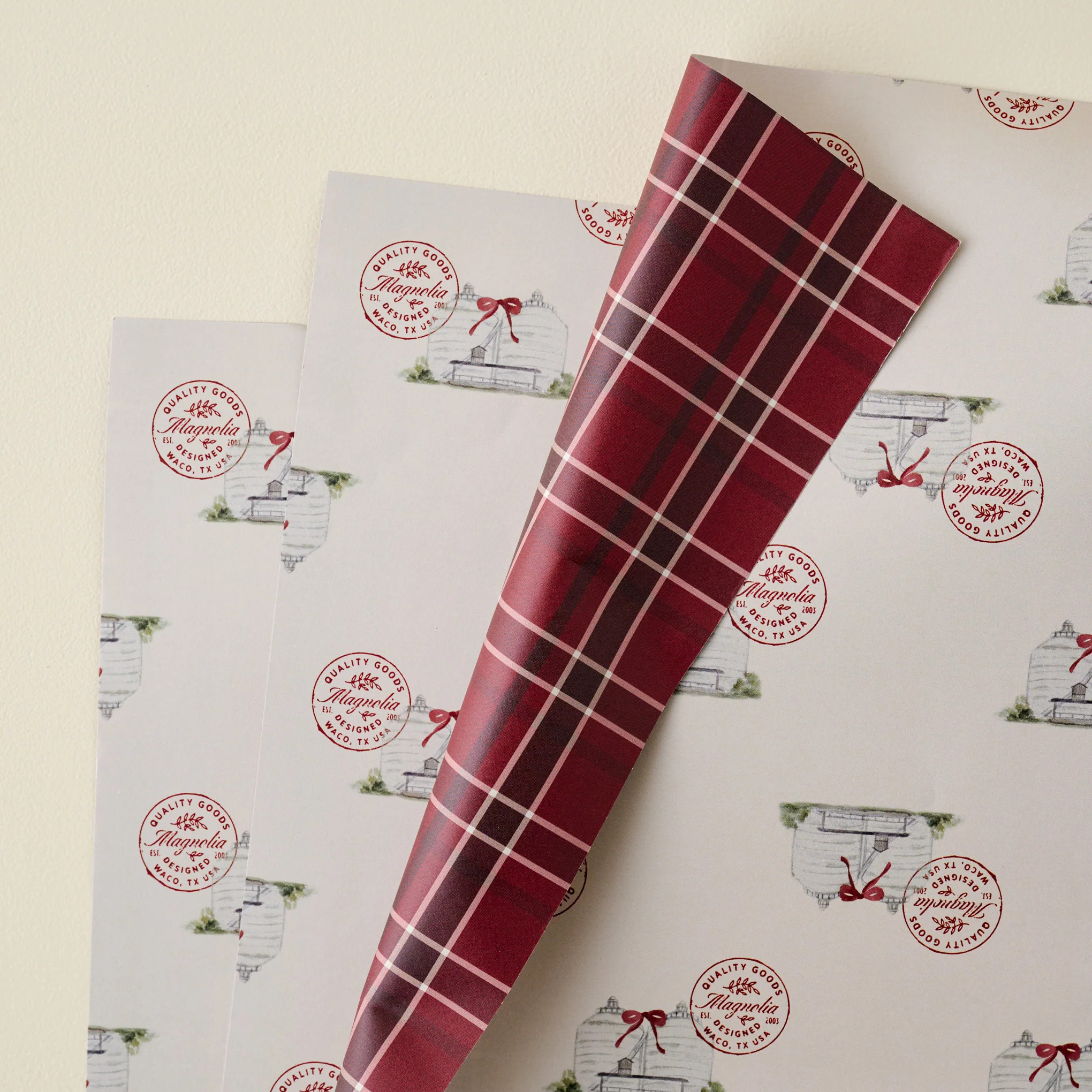 Home Again Red Plaid Wrapping Sheets | Magnolia