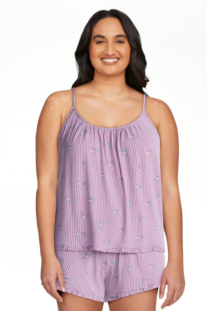 Joyspun Women\u2019s Modal-Blend Ruffle Trim Cami and Shorts Sleepwear Set, 2-Piece, Sizes XS-3X | Walmart (US)
