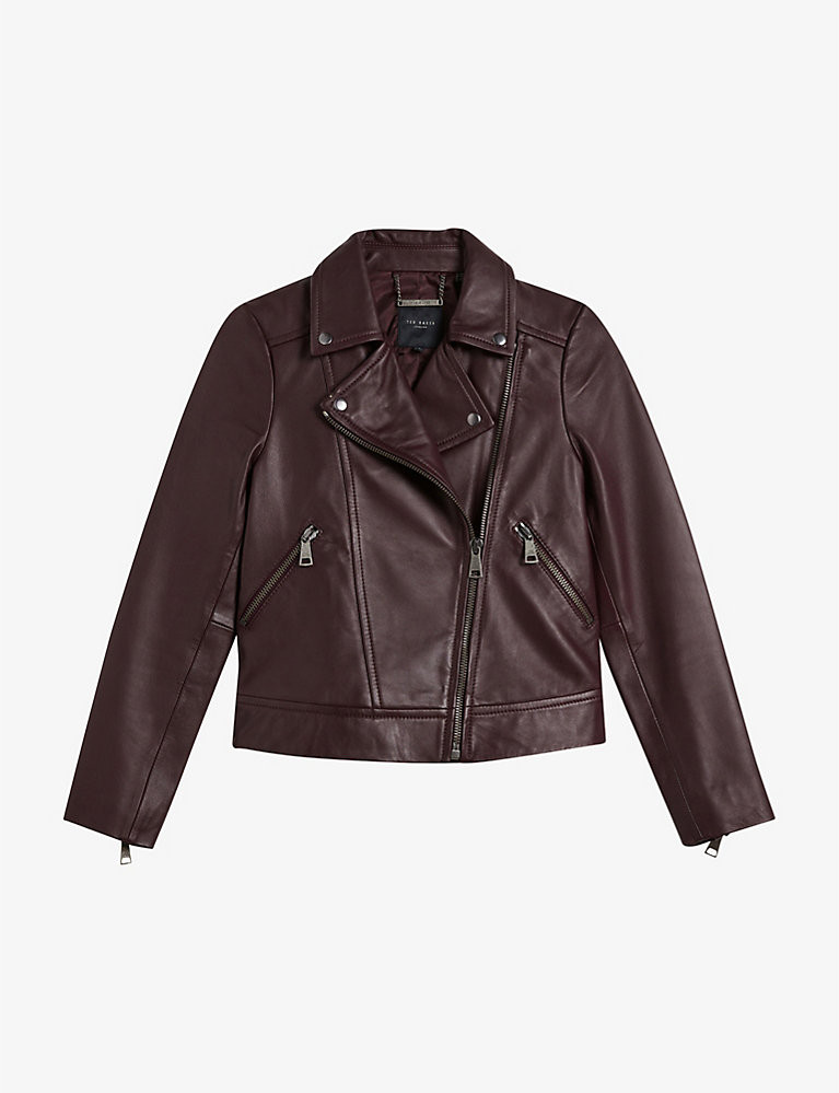 Ellaar slim-fit leather biker jacket | Selfridges