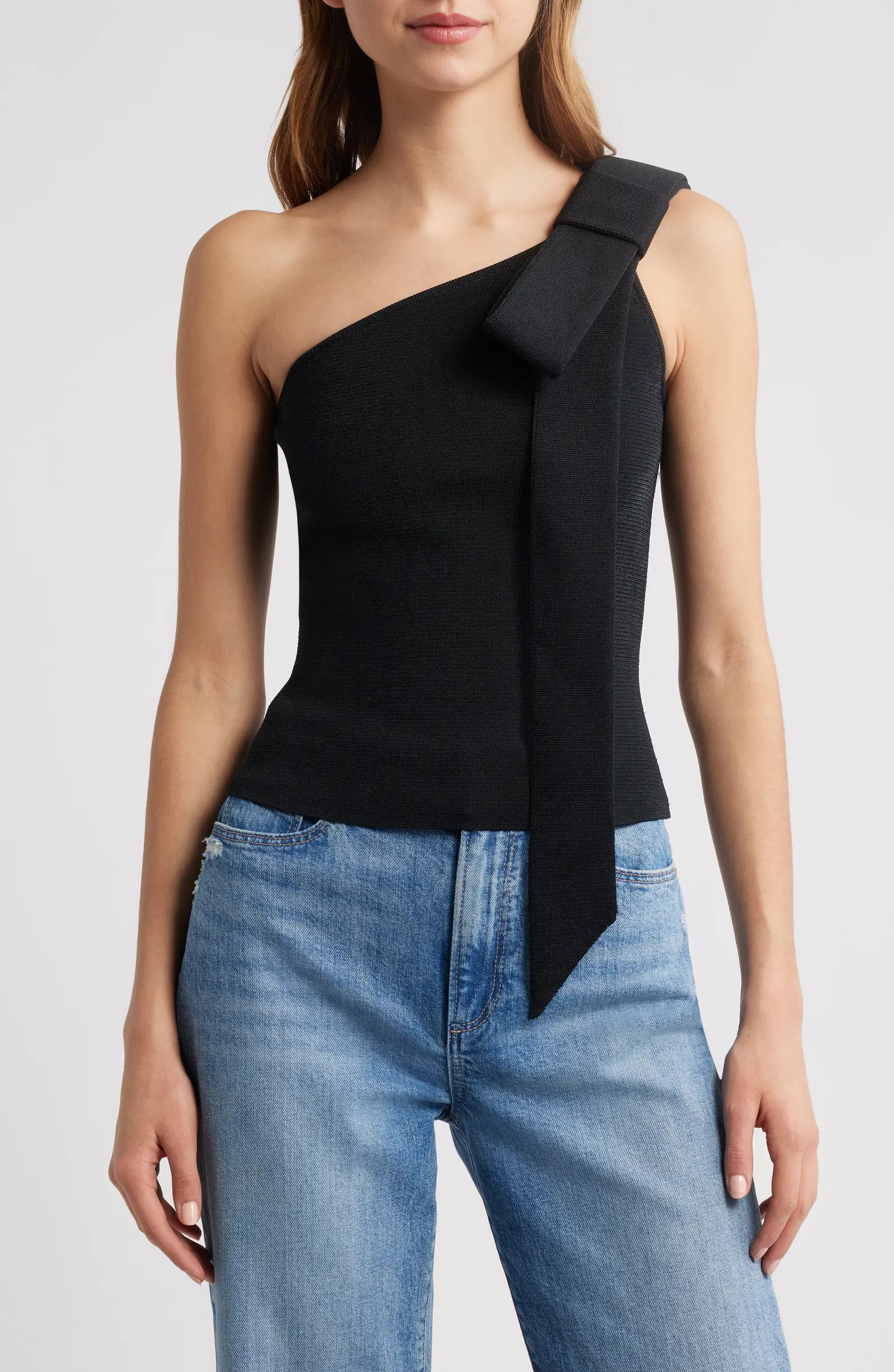 Nomi Bow Detail One-Shoulder Sweater | Nordstrom