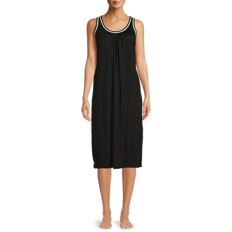 Secret Treasures Women's and Women's Plus Sleep Knit Sleeveless Midi Lounger Dress | Walmart (US)