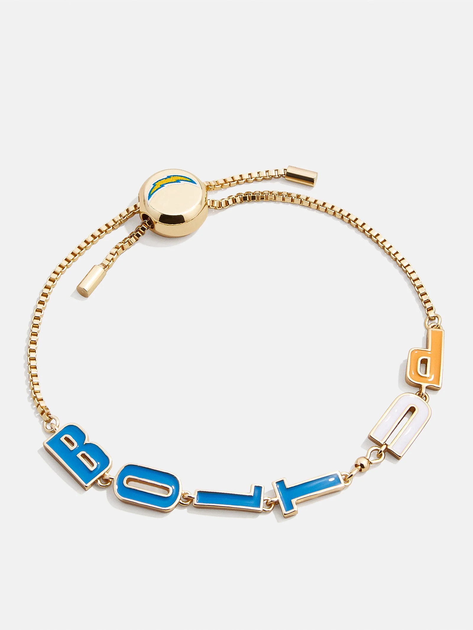 Los Angeles Chargers NFL Gold Slogan Bracelet - Los Angeles Chargers | BaubleBar (US)