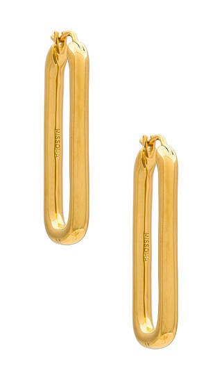 Gold Ovate Hoops in Gold | Revolve Clothing (Global)