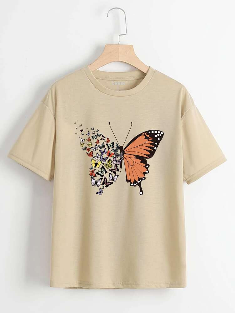 Butterfly Print Tee | SHEIN