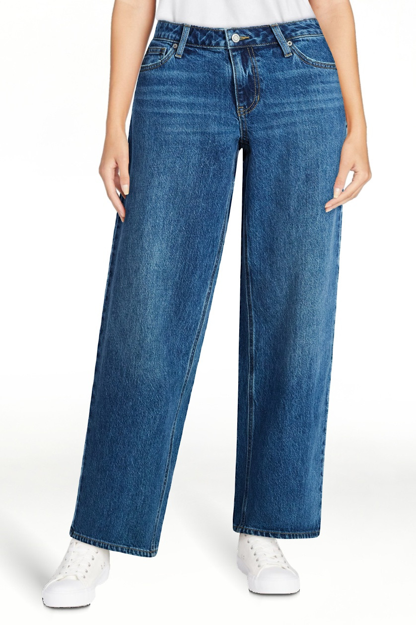 No Boundaries Mid Rise Baggy Jeans, 29", 31", 33" Inseams, Women's Sizes 00-24W | Walmart (US)