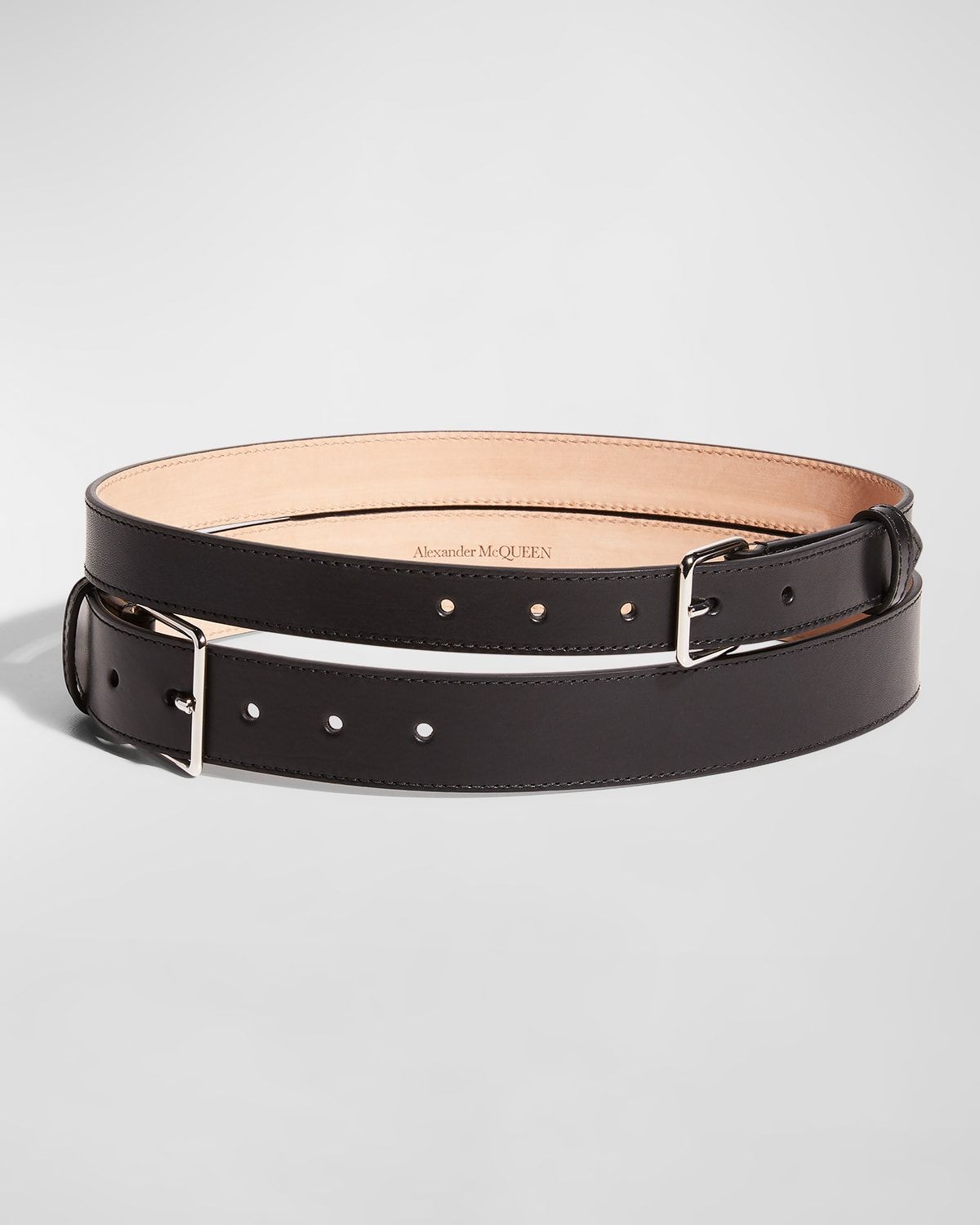 Double Long Leather Belt | Neiman Marcus