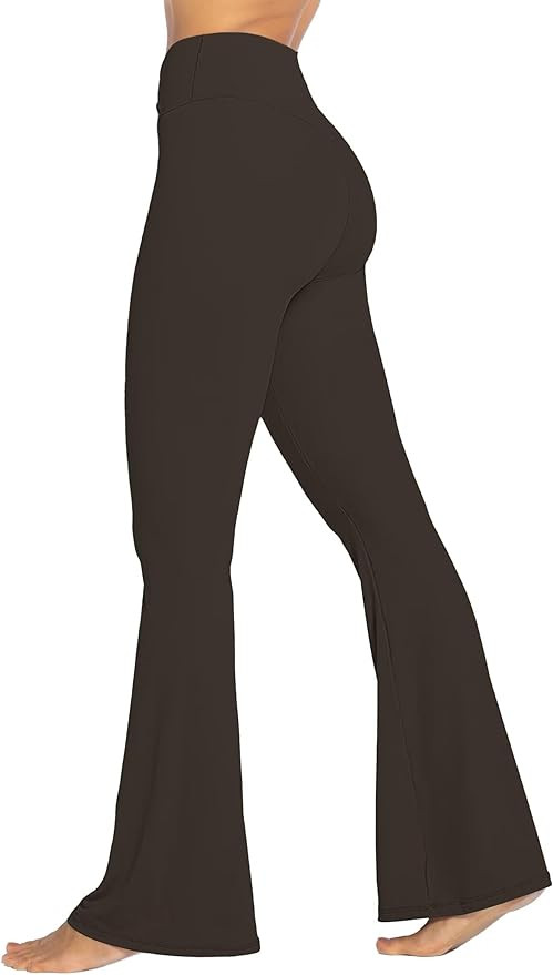 Sunzel Women's No Front Seam Crossover High Waist Flare Leggings Yoga Pants | Amazon (US)