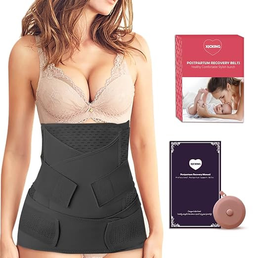 3 in 1 Postpartum Girdle Belly Band Wrap Belt For C Section Natural Birth - Waist/Pelvis Stomach ... | Amazon (US)