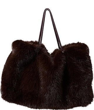 Azalea Wang Roxana Faux Fur Tote Bag - Chocolate | Dillard's