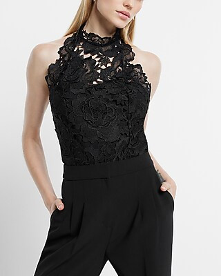 Lace Halter Neck Bodysuit | Express