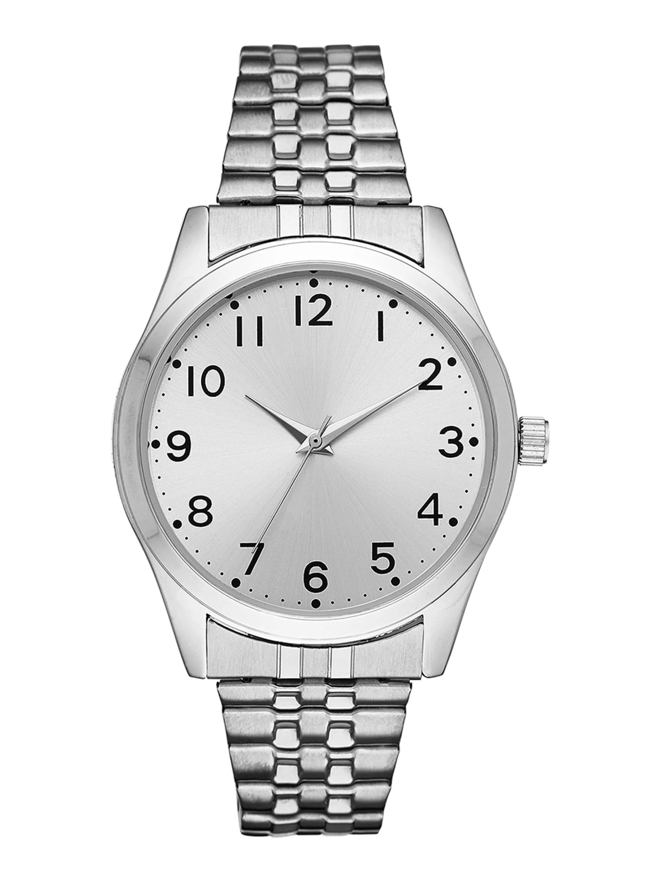 GEORGE Men's Watch: Silvertone Case, Silver Easy Read Dial, Silvertone Expansion Band (FMDOGE024) | Walmart (US)