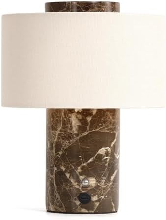 Marble Table Lamp, Rechargeable Touch Lamp, Dark Brown | Rechargeable cordless touch lamp with st... | Amazon (US)