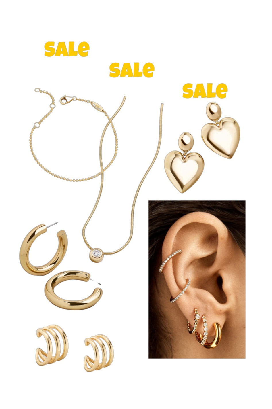 Jewelry sale!!! Ear cuffs, gold necklace, dainty jewelry, gold jewelry 💛 

#LTKunder50 #LTKstyletip #LTKsalealert
