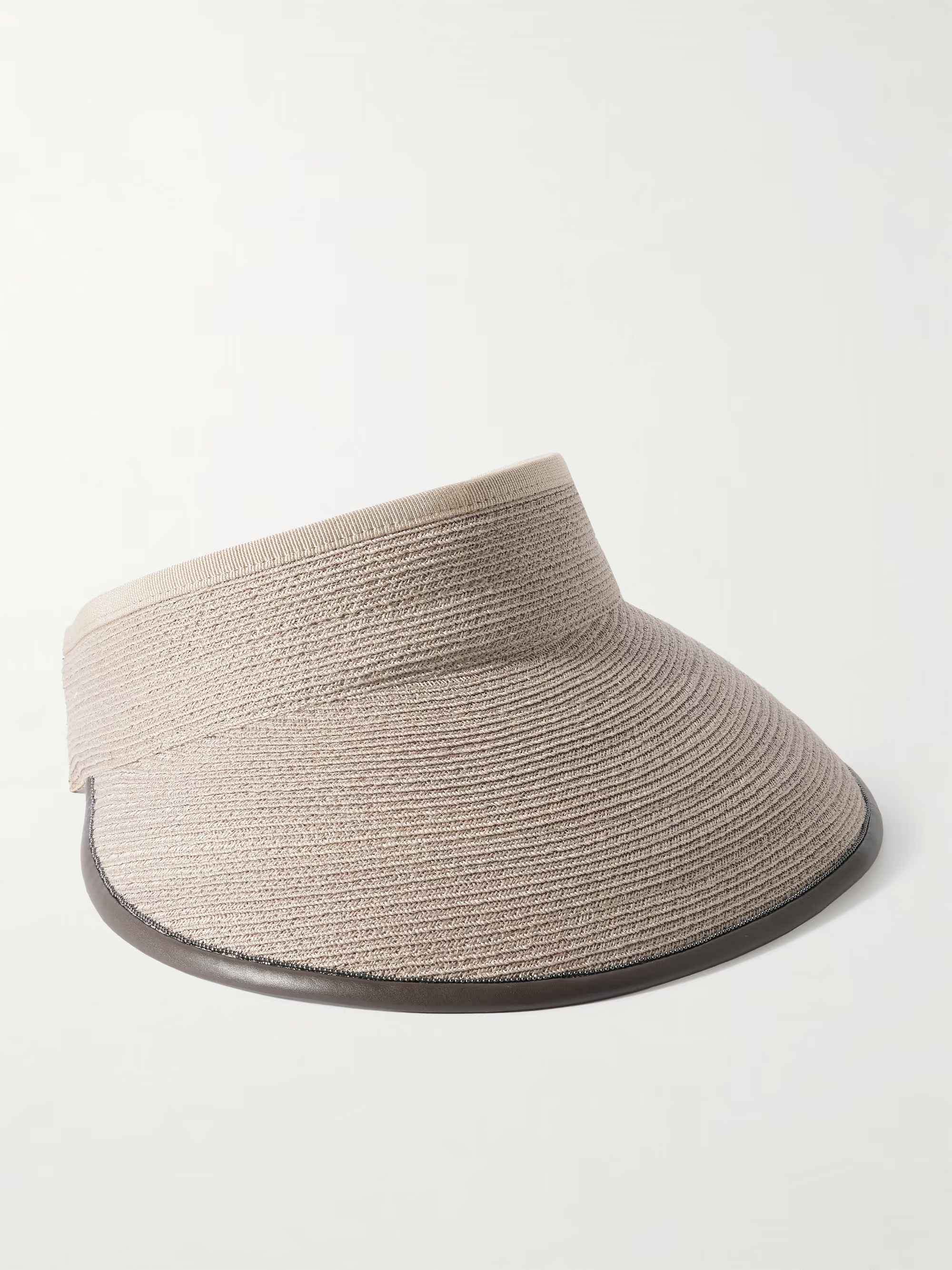 Leather-trimmed embellished hemp-blend visor | NET-A-PORTER (UK & EU)