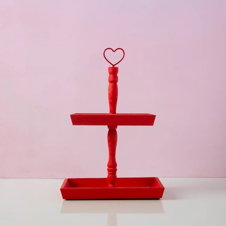 Way To Celebrate Red Tiered Valentine’s Day Tray | Walmart (US)
