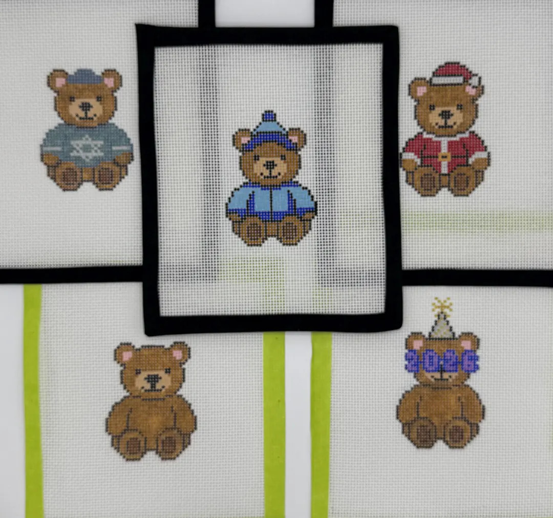 Seasonal Teddy Bear Needlepoint Canvases - Stitch Painted | 13 Mesh - Etsy | Etsy (US)