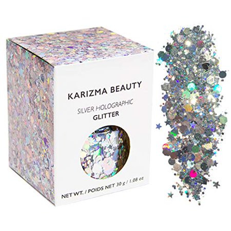 KARIZMA Holographic Silver Body Chunky Face Hair Glitter Body Glitter Women. Rave Festival Accessori | Walmart (US)