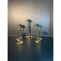 Hinged Brass Candelabra Adjustable Form 5 Candle Holders Centerpiece | Etsy (US)