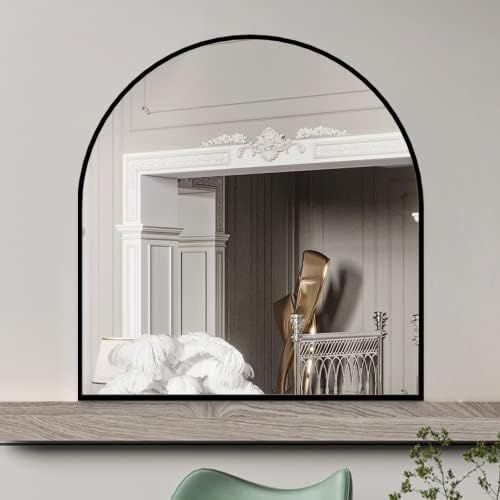 CONGUILIAO Arched Wall Mounted Mirror, 31" x 33" Black Arch Bathroom Mirror, Large Vanity Decor Mirr | Amazon (US)