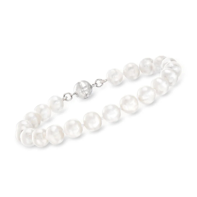 7-8mm Cultured Pearl Bracelet with Sterling Silver Magnetic Clasp | Ross-Simons