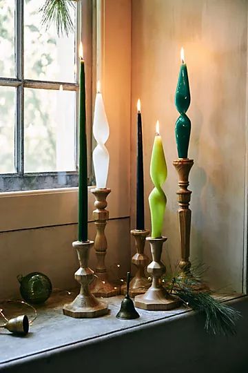 Aria Wooden Taper Candlestick | Anthropologie (US)