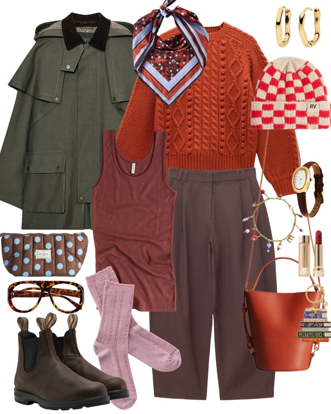 Herbst Herbst Herbst ruft dieses Outfit - mit Erdtönen, Strickpullover, Wollsocken, gemütlichen Stiefeln und Dopamine Aacessoires! Socken und Top: Unaduna #barnjacket #autumcolors #softwarmdeep #blundstones