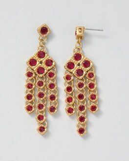 Red & Gold Chandelier Earrings | White House Black Market