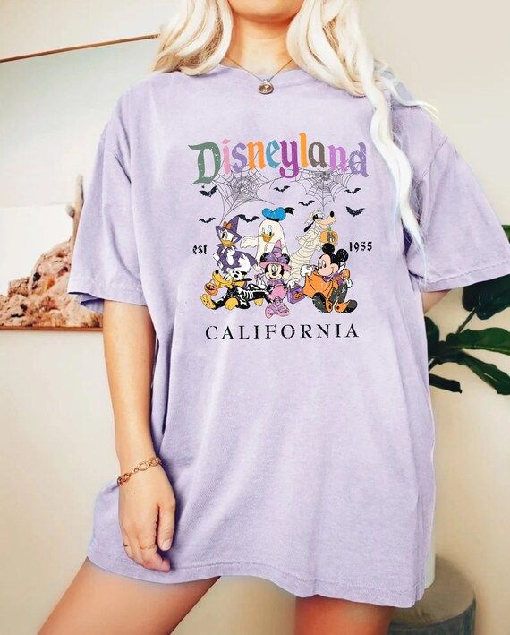 Vintage Disneyland Halloween Shirt, Comfort Colors shirt, Retro Mickey and Friends Disneyland Est... | Etsy (US)