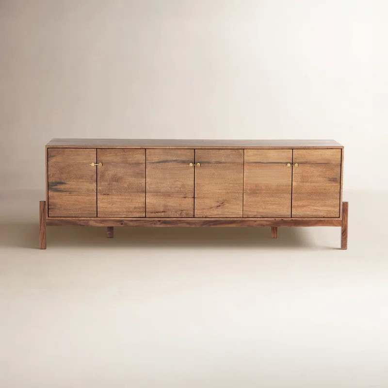 Strong lines, strong presence. Our wood media console puts natural grain variation front and cent... | Wayfair North America