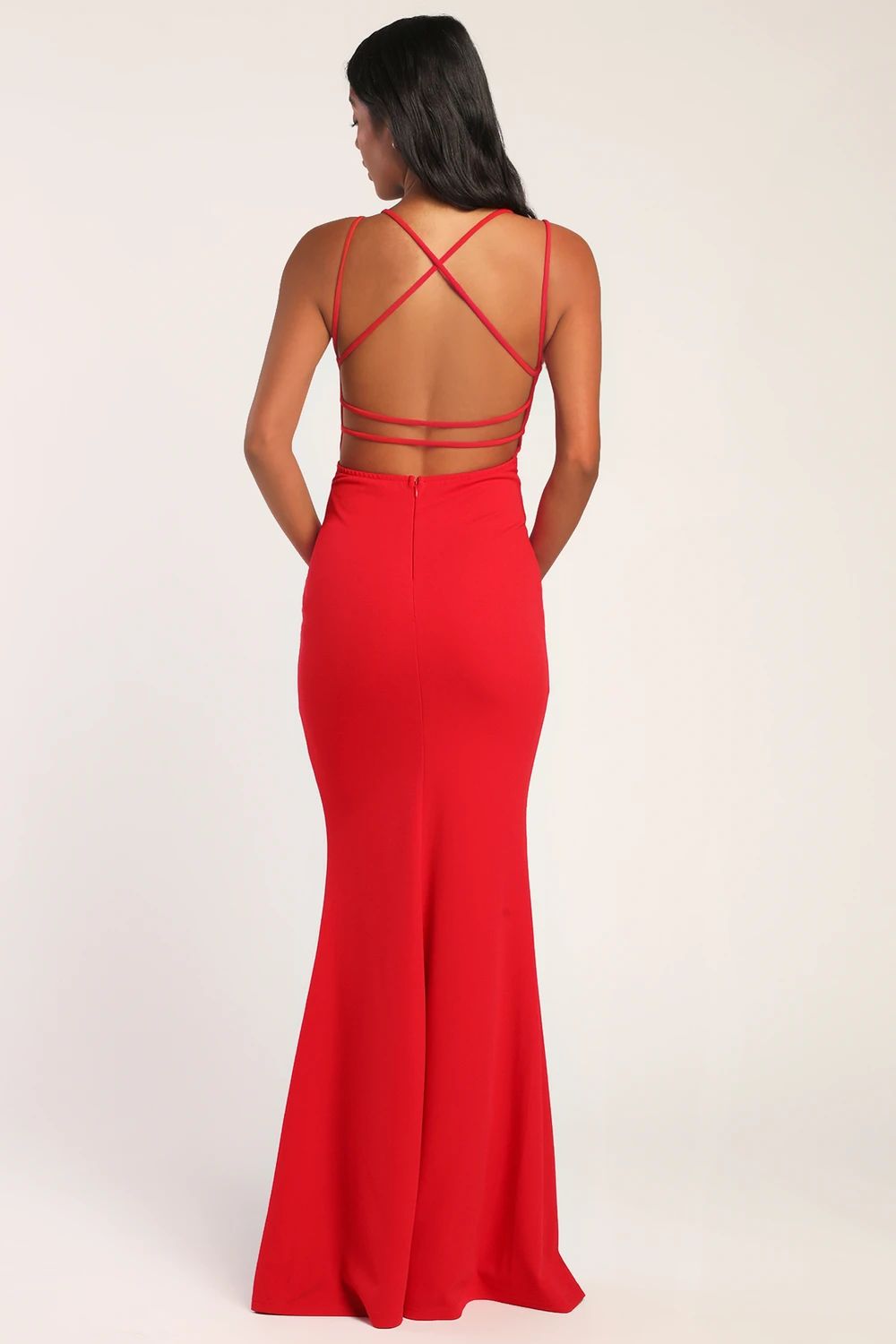All this Allure Red Strappy Backless Mermaid Maxi Dress | Lulus (US)