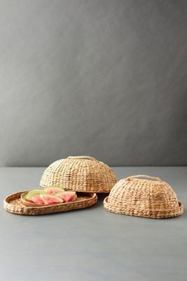 Woven Straw Food Covers, Set of 2 | Anthropologie (US)