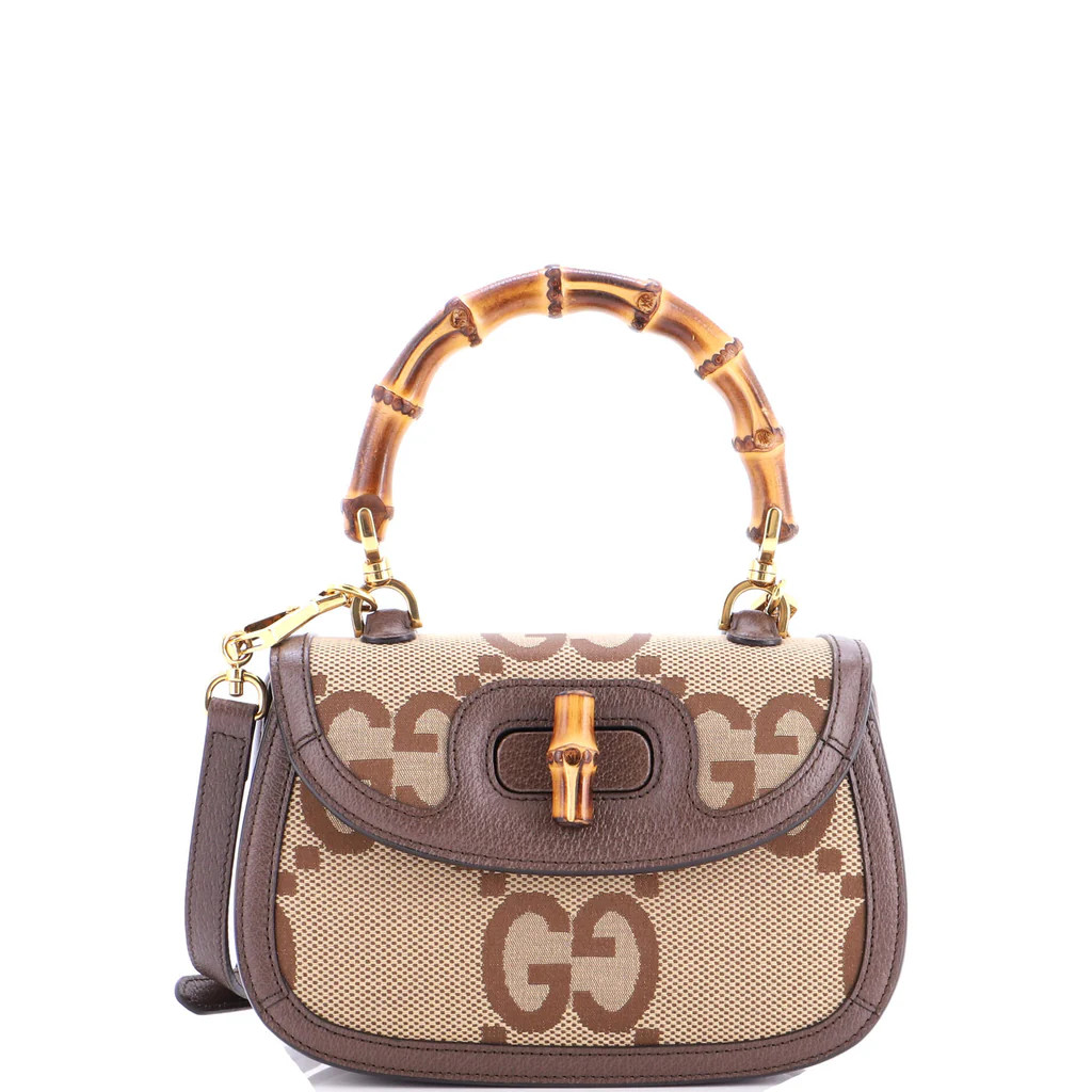 Bamboo 1947 Top Handle Bag Jumbo GG Canvas Small | Rebag