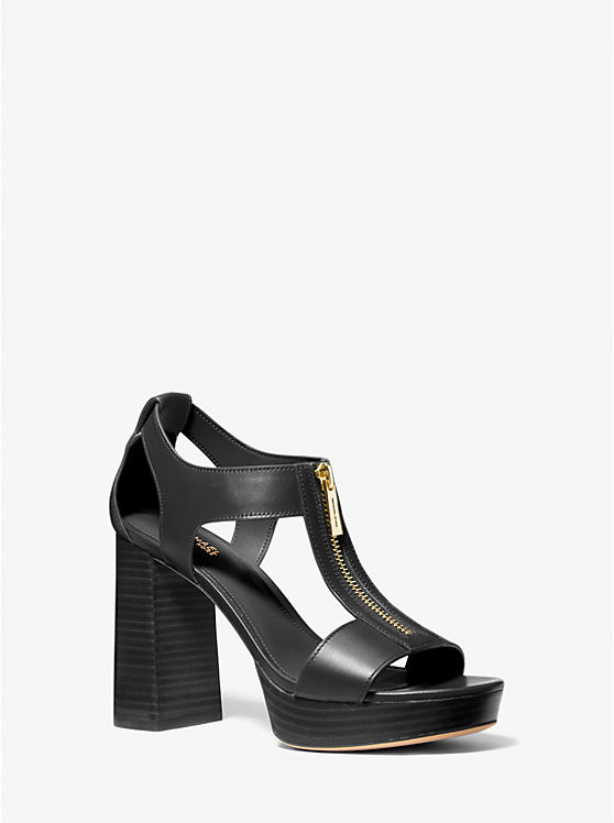 Berkley Leather Block-Heel Sandal | Michael Kors CA