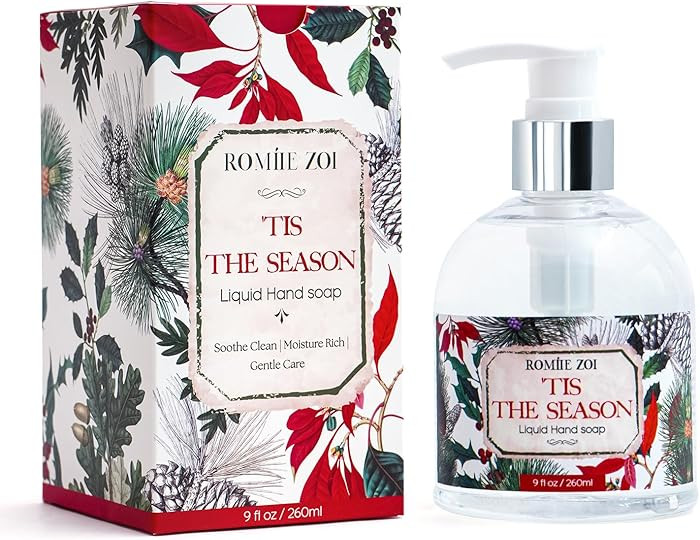 ROMIIE ZOI Christmas Liquid Hand Soap with Gift Box - 'Tis The Season, Infused with Holiday Flora... | Amazon (US)