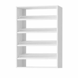 31.5 in W White Modular Closet System Shoe Storage Organizer with Open Shelves | The Home Depot