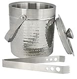 Chef Craft Hammered Double Walled Ice Bucket, 2 quart volume, Stainless Steel | Amazon (US)
