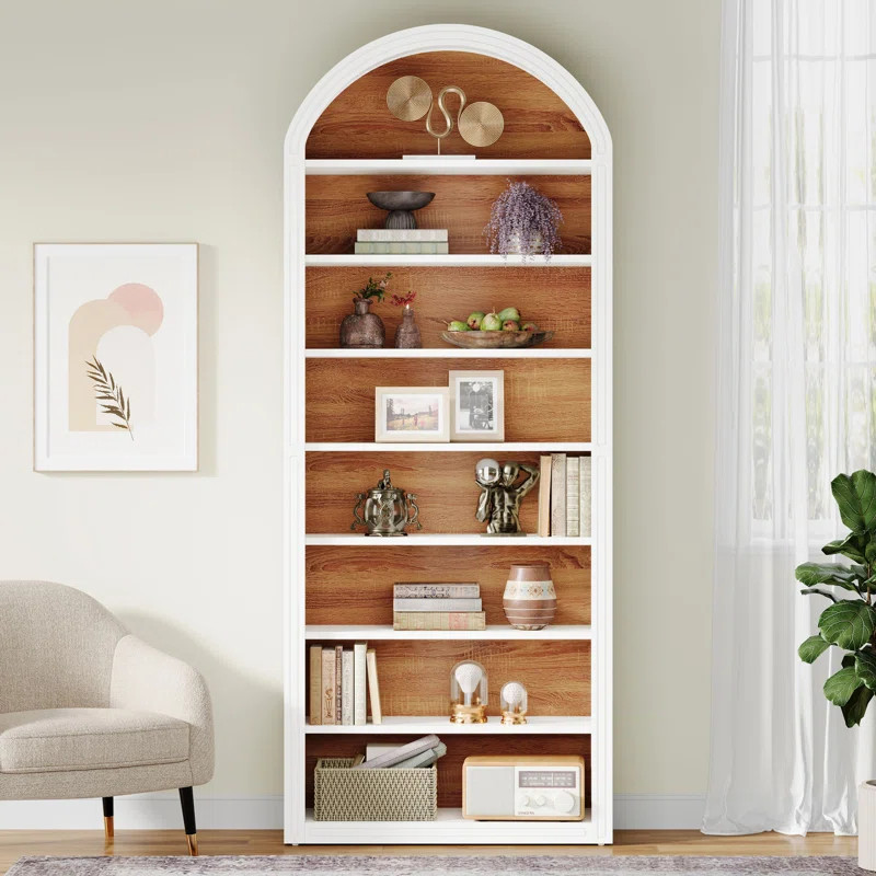 Lark Manor™ 78.7" Tall White Arched Bookcase & Reviews | Wayfair | Wayfair North America